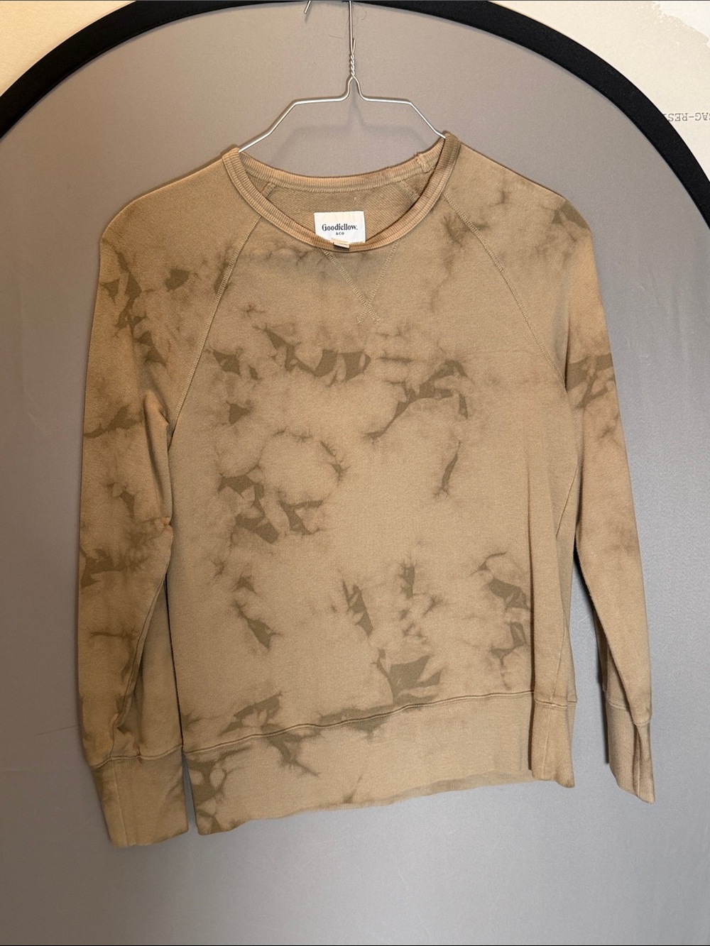 Goodfellow & Co Olive Tie-Dye Crewneck Sweater